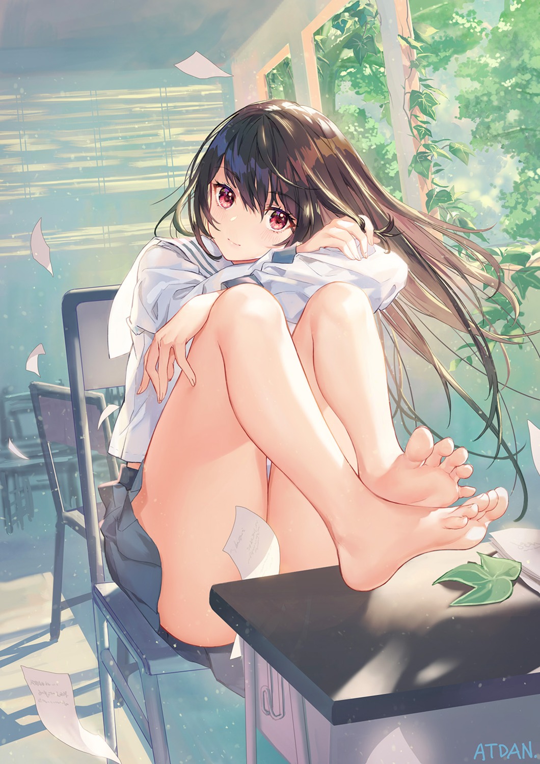 Anime girl toes